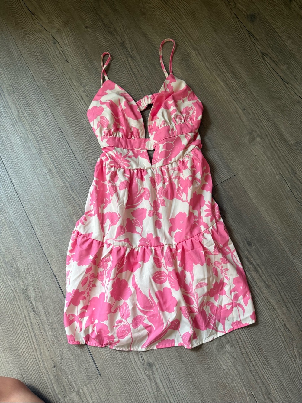 Pink Floral Cutout Sundress